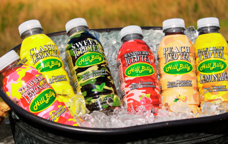 HillBilly Iced Teas and Lemonades in cold ice bucket